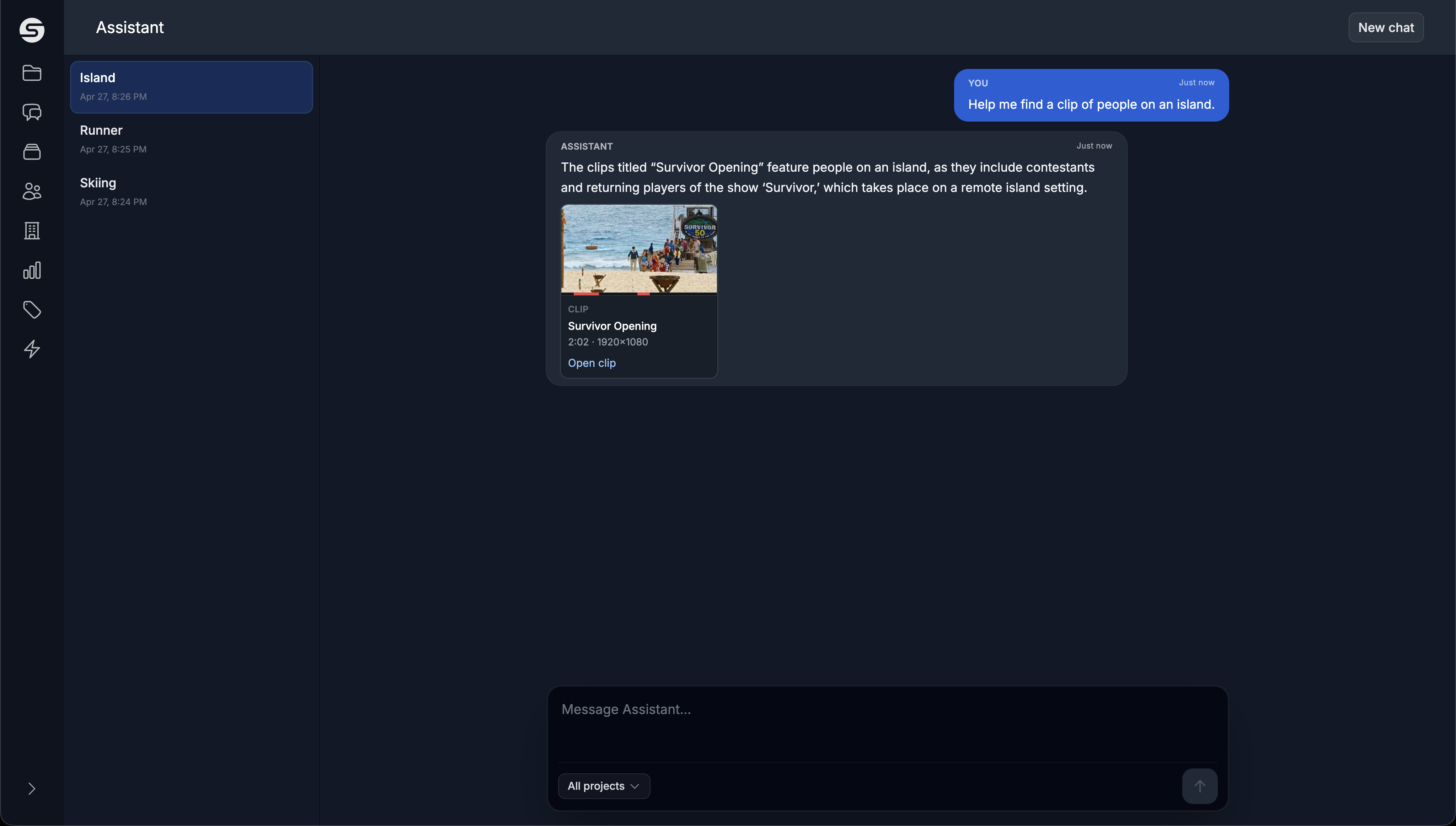 Spire Studio AI assistant for search and tagging across the library